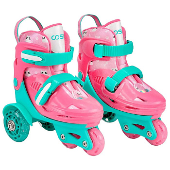 Роликовые коньки + защита 31-34р. Cosmoride Honey мятно-розовые 1